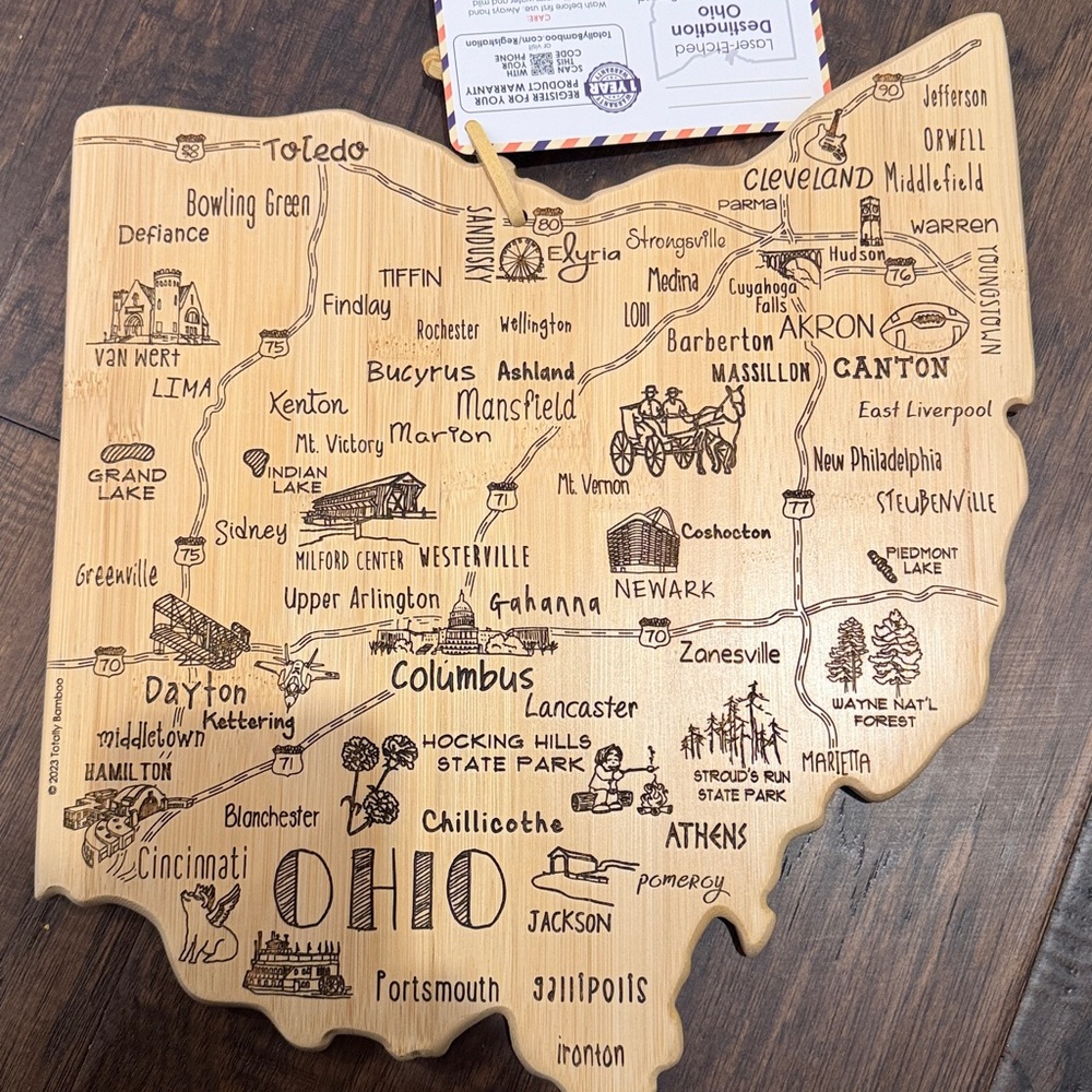 Ohio Shaped Wooden cutting and serving board - Picture 4 of 5
